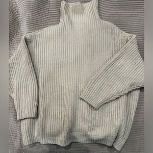 Free People Cream Turtleneck Sweater